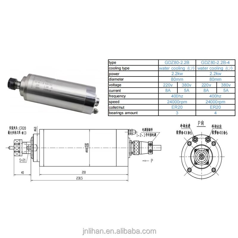 2.2KW 220V Water Cooled Machin - 2.2Kw Water Cooled Spindle Kit Vfd recension och pris
