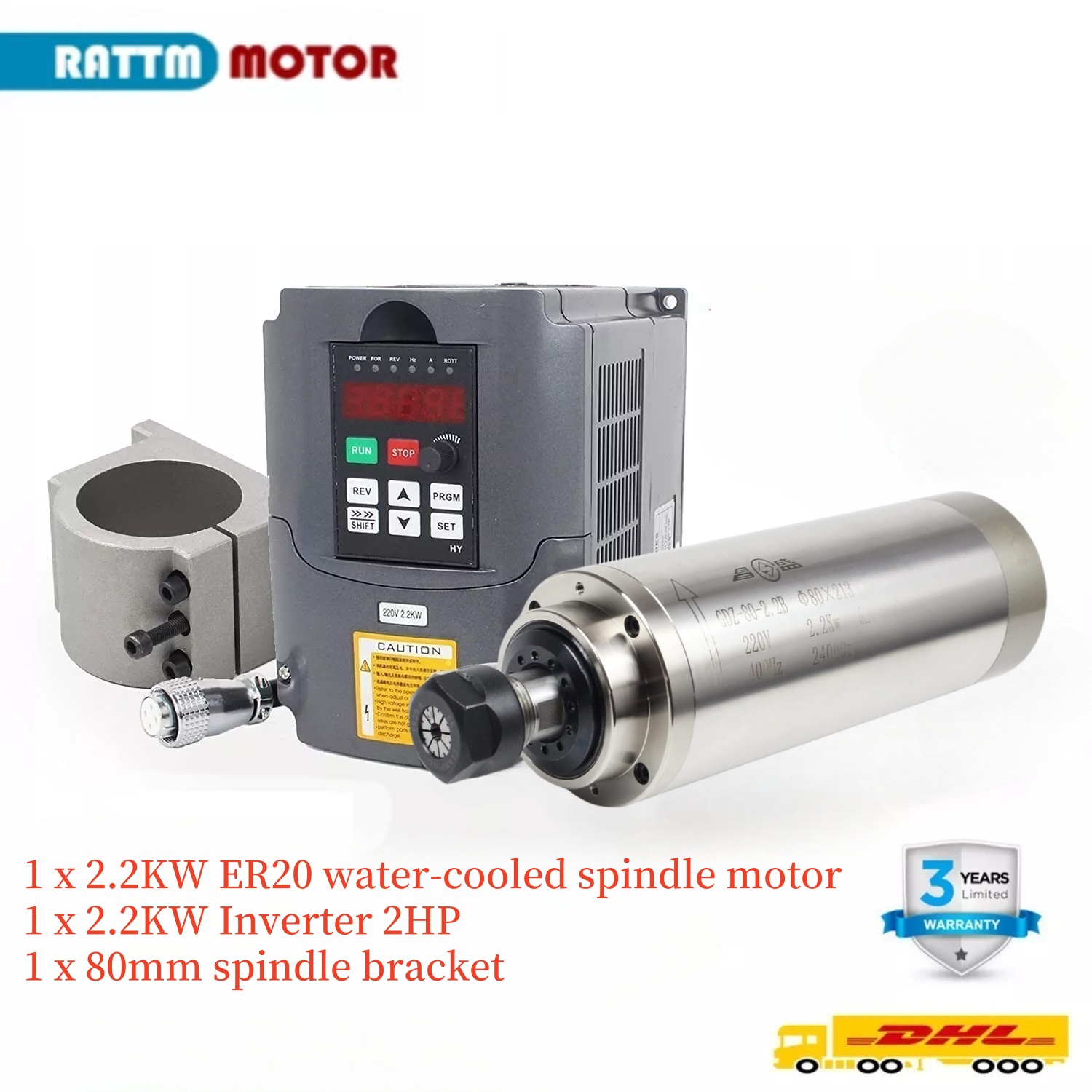 2.2KW 110V or 220V 8A GDZ-80-2 - 2.2Kw Water Cooled Spindle Kit Vfd recension och pris
